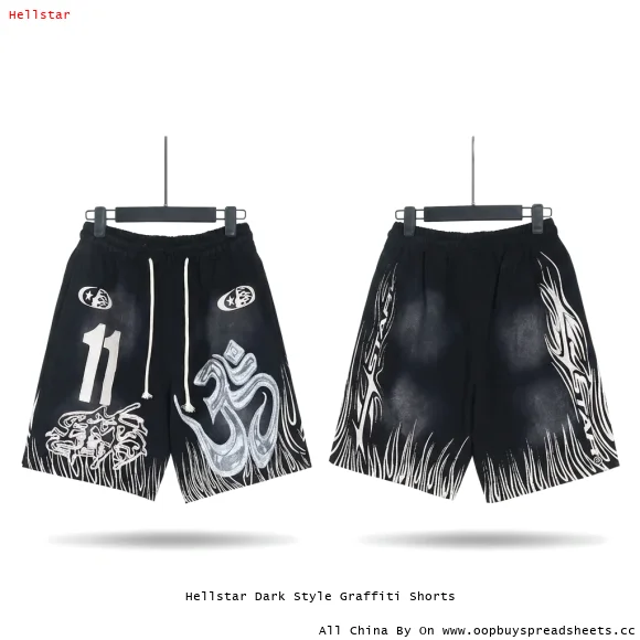 Hellstar Dark Style Graffiti Shorts