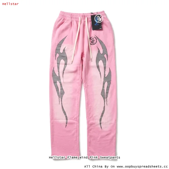 Hellstar Flame Wind Pink Sweatpants