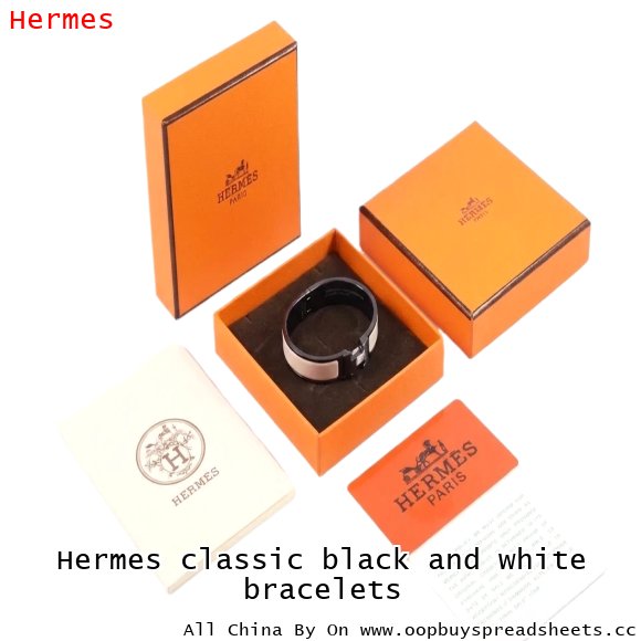 Hermes classic black and white bracelets