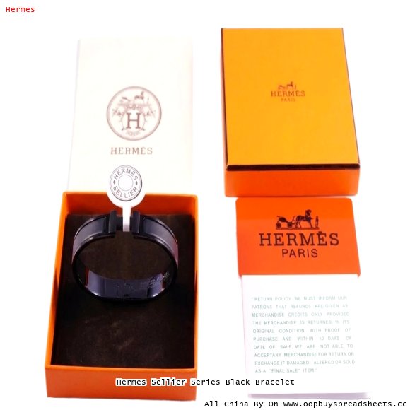 Hermes Sellier Series Black Bracelet
