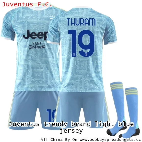 Juventus trendy brand light blue jersey