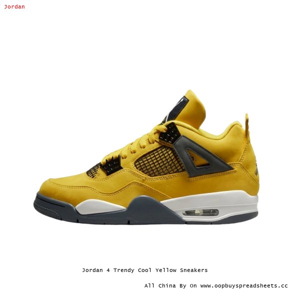 Jordan 4 Trendy Cool Yellow Sneakers