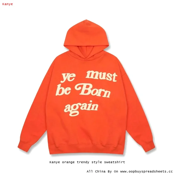 Kanye orange trendy style sweatshirt