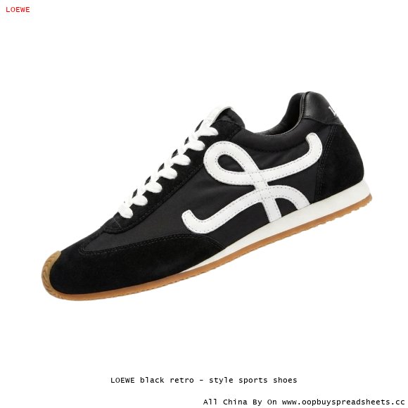 LOEWE black retro - style sports shoes
