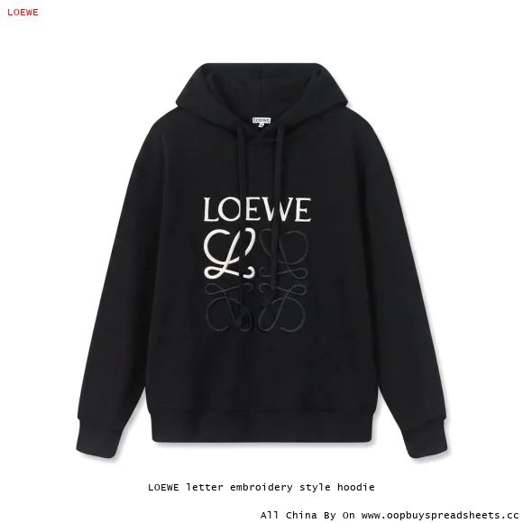 LOEWE letter embroidery style hoodie