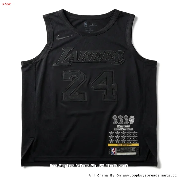 Los Angeles Lakers No. 24 black vest