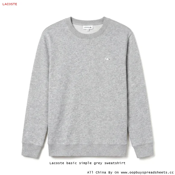 Lacoste basic simple grey sweatshirt