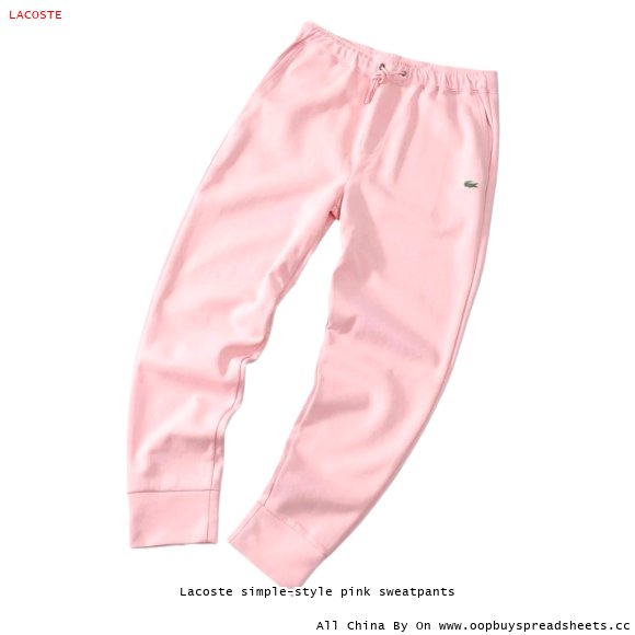 Lacoste simple-style pink sweatpants
