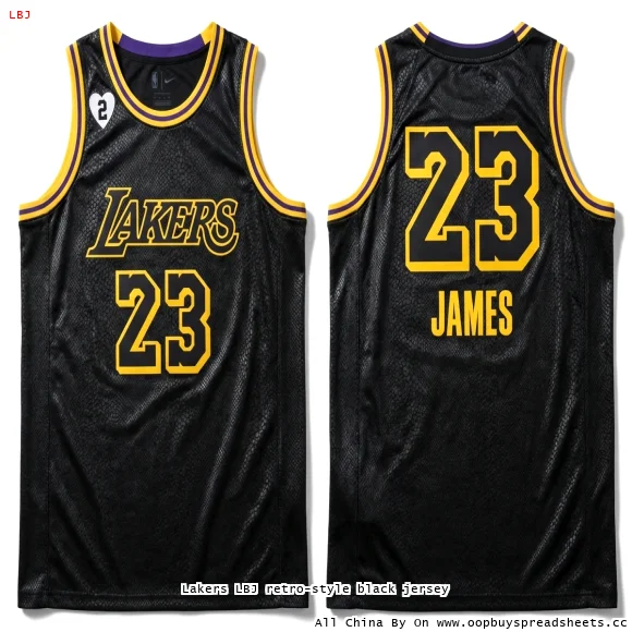 Lakers LBJ retro-style black jersey