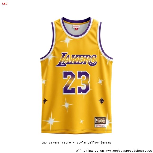 LBJ Lakers retro - style yellow jersey