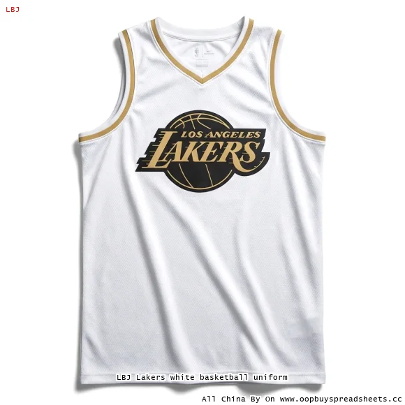 LBJ Lakers white basketball uniform