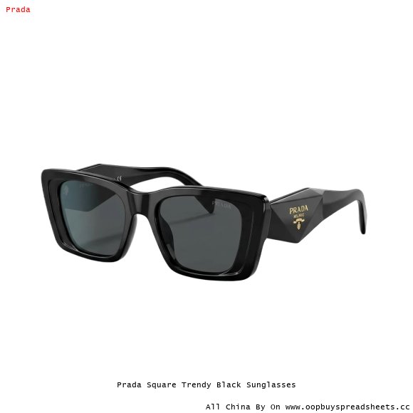 Prada Square Trendy Black Sunglasses