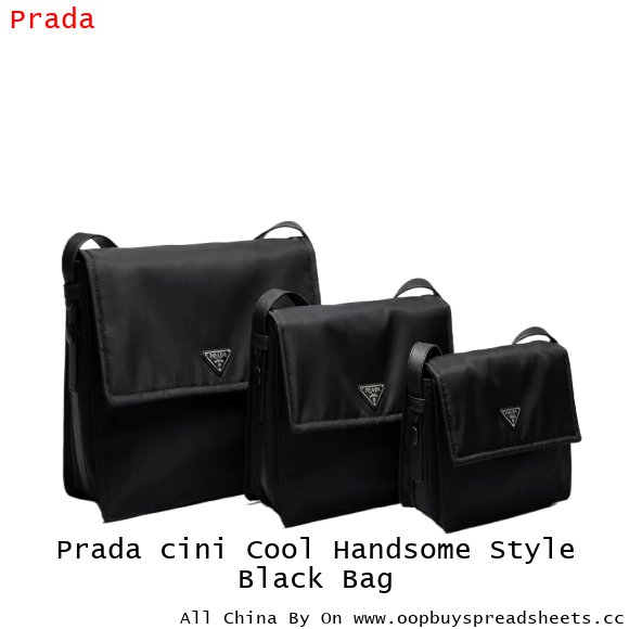 Prada cini Cool Handsome Style Black Bag