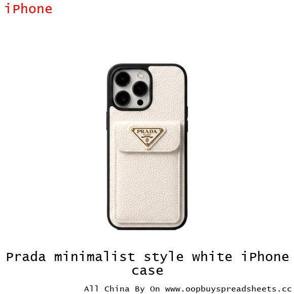 Prada minimalist style white iPhone case