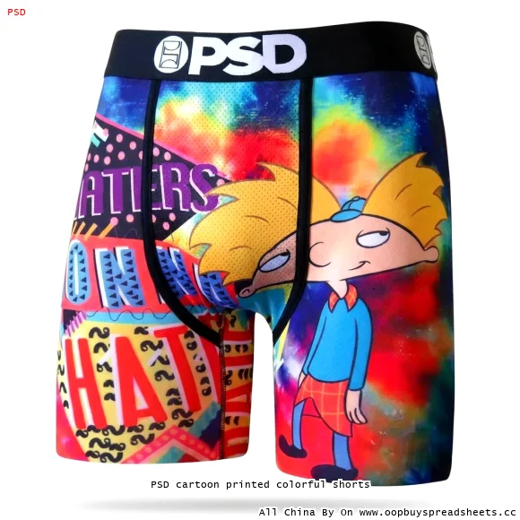 PSD cartoon printed colorful shorts