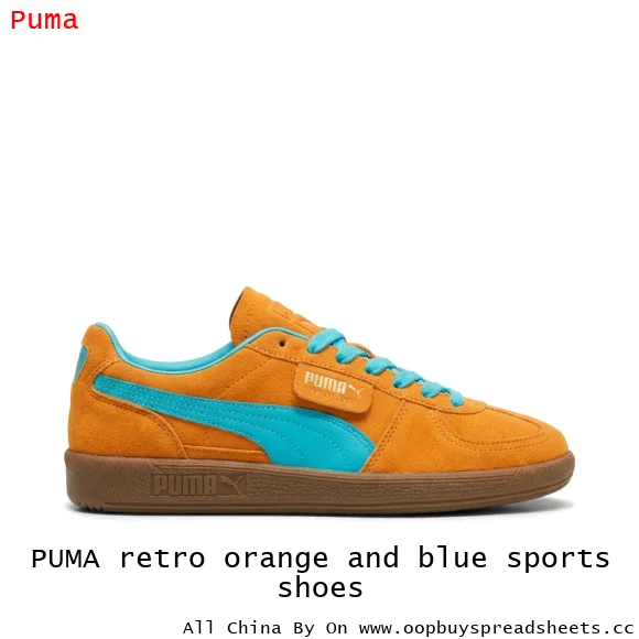 PUMA retro orange and blue sports shoes