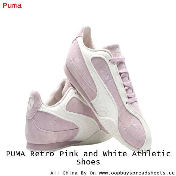PUMA Retro Pink and White Athletic Shoes