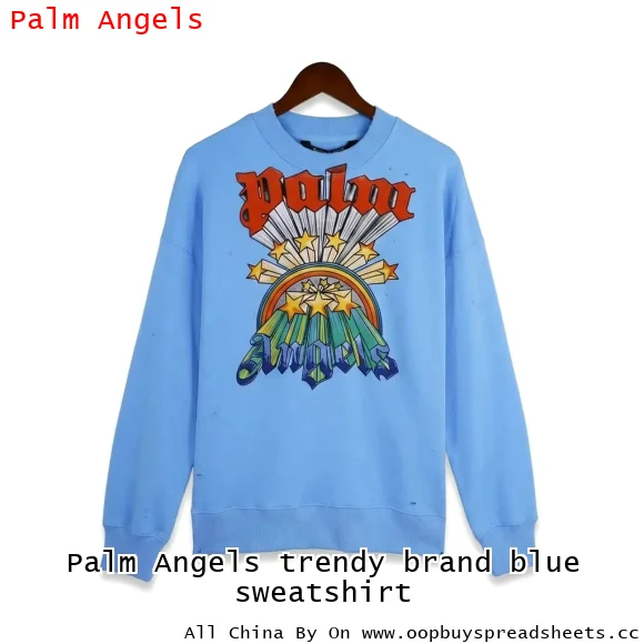 Palm Angels trendy brand blue sweatshirt