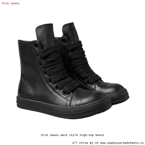 Rick Owens dark style high-top boots