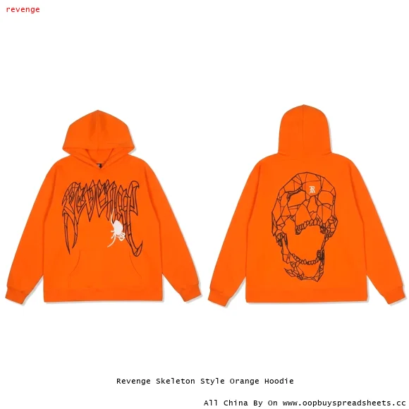Revenge Skeleton Style Orange Hoodie
