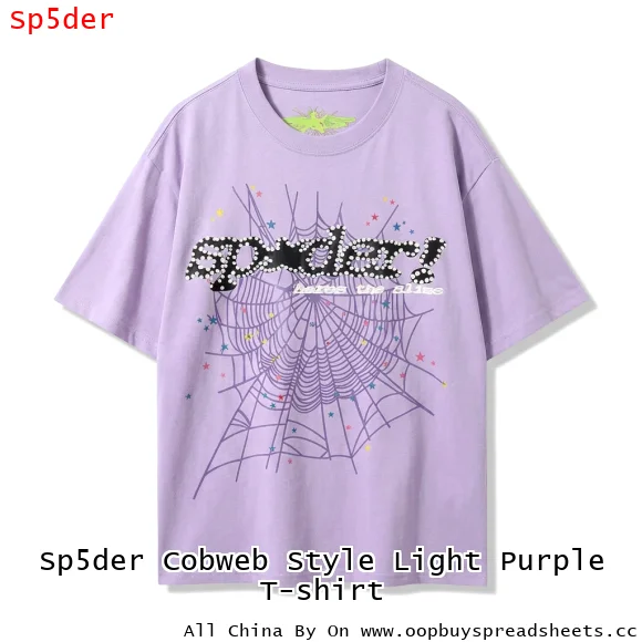 Sp5der Cobweb Style Light Purple T-shirt