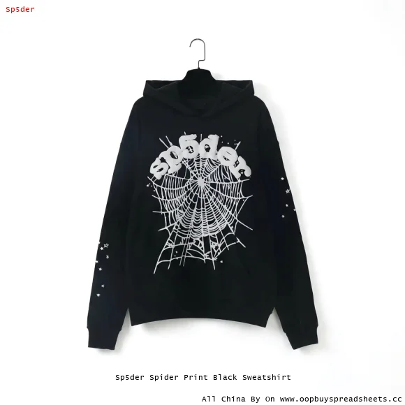 Sp5der Spider Print Black Sweatshirt