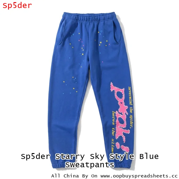 Sp5der Starry Sky Style Blue Sweatpants