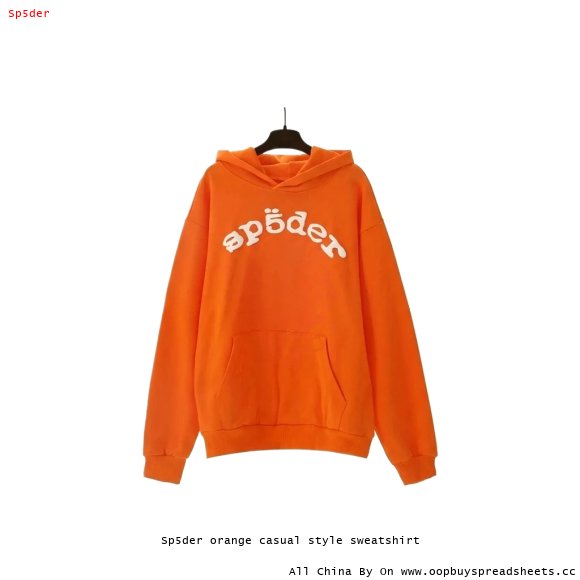 Sp5der orange casual style sweatshirt