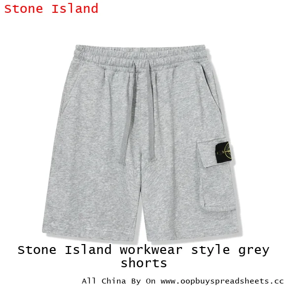 Stone Island workwear style grey shorts