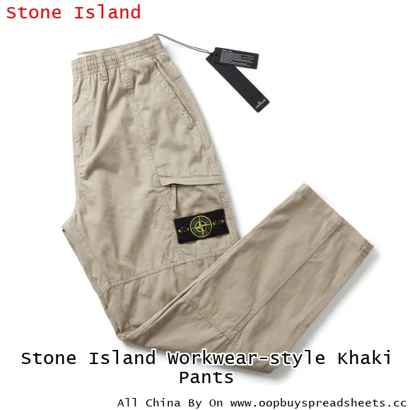Stone Island Workwear-style Khaki Pants