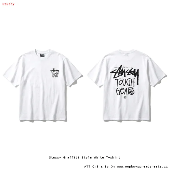 Stussy Graffiti Style White T-shirt