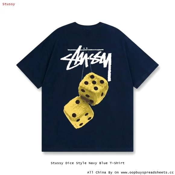 Stussy Dice Style Navy Blue T-Shirt