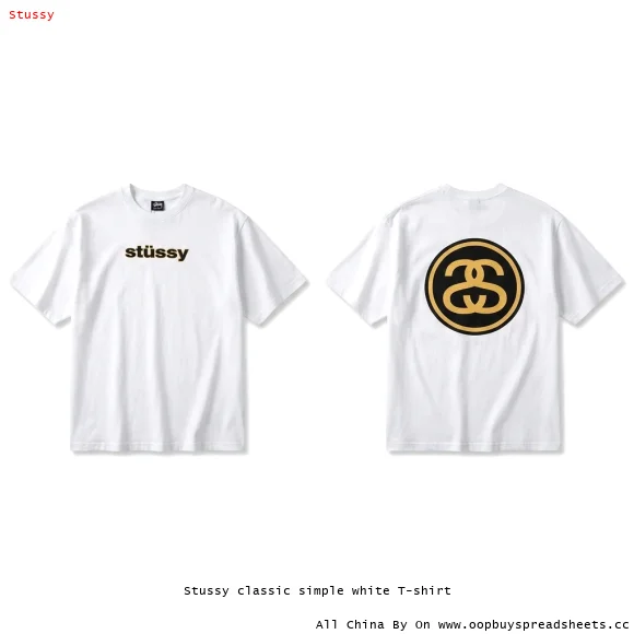 Stussy classic simple white T-shirt