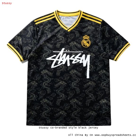 Stussy co-branded style black jersey