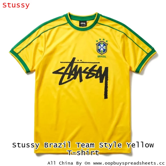 Stussy Brazil Team Style Yellow T-shirt