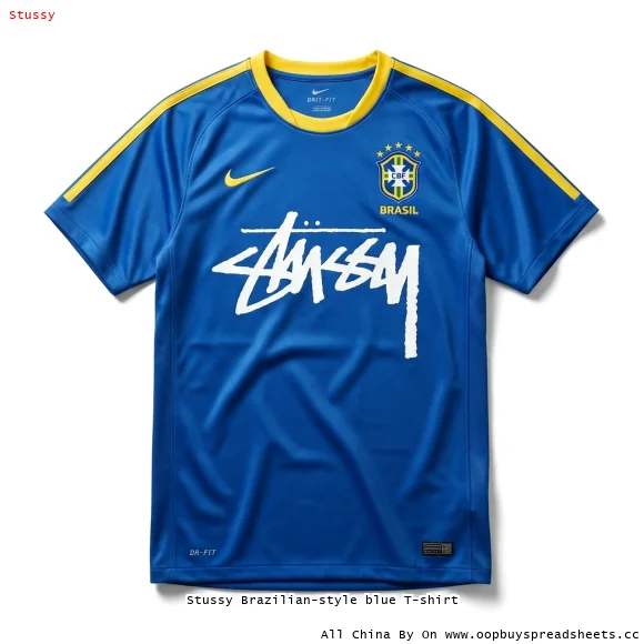 Stussy Brazilian-style blue T-shirt