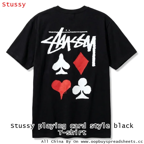 Stussy playing card style black T-shirt