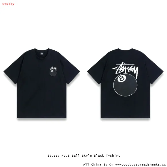Stussy No.8 Ball Style Black T-shirt