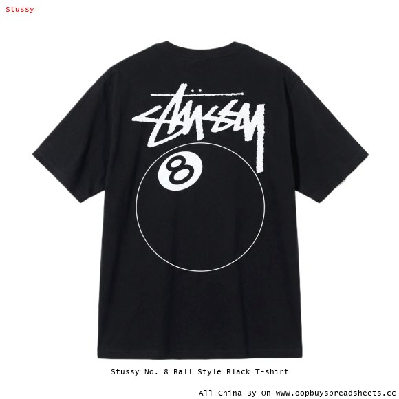Stussy No. 8 Ball Style Black T-shirt