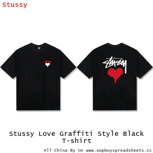 Stussy Love Graffiti Style Black T-shirt