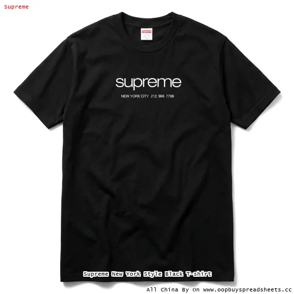 Supreme New York Style Black T-shirt