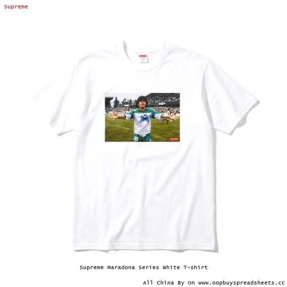 Supreme Maradona Series White T-shirt