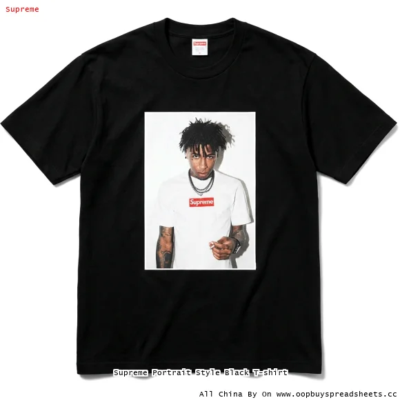 Supreme Portrait Style Black T-shirt