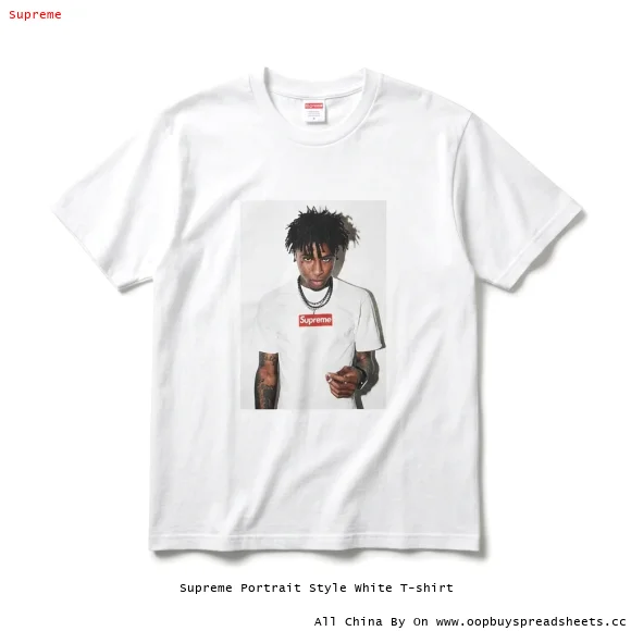 Supreme Portrait Style White T-shirt
