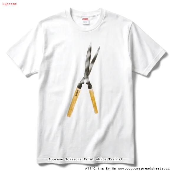 Supreme Scissors Print White T-shirt