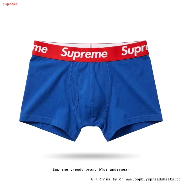 Supreme trendy brand blue underwear