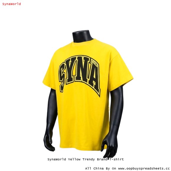 SynaWorld Yellow Trendy Brand T-shirt