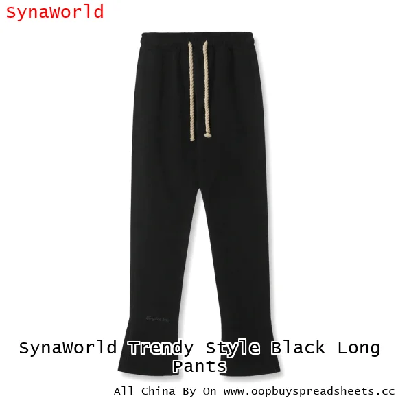 SynaWorld Trendy Style Black Long Pants
