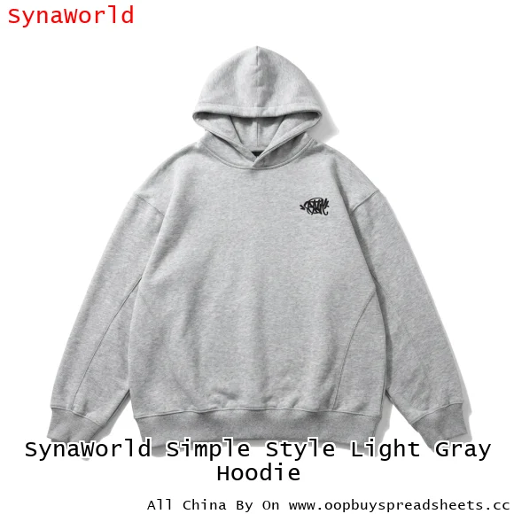 SynaWorld Simple Style Light Gray Hoodie