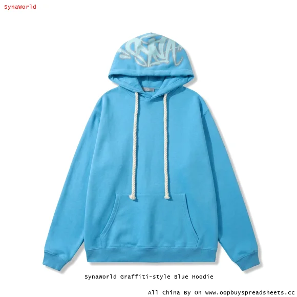 SynaWorld Graffiti-style Blue Hoodie
